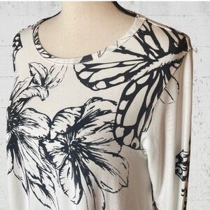 Cabi Floral Butterfly Top Large no flaws